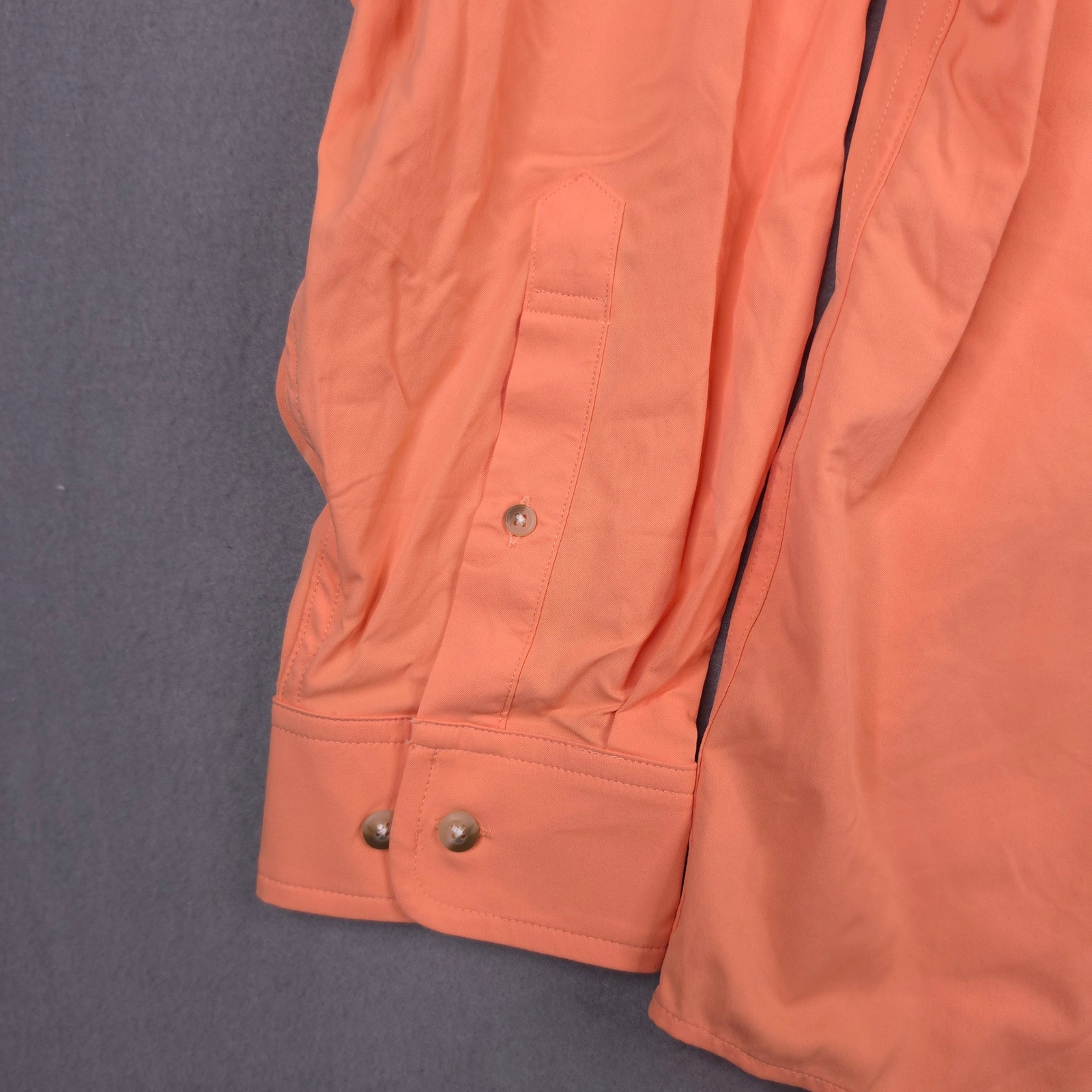 Poncho Outdoors Men Xl Regular Fit Weaver Fishing Shirt Peach Long Sleeve Nwt — image 7 of 8